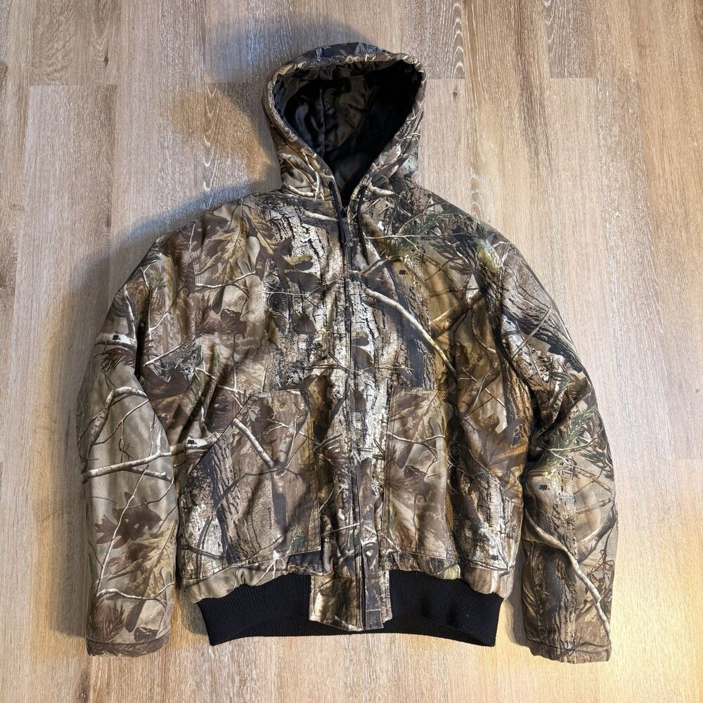 Liberty Realtree Outdoor Gear Insulated Hooded Jacket Size XL Mossy Oak Camo Y2K